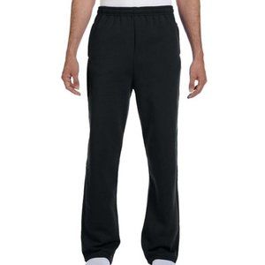 Jerzees Adult 8 oz. NuBlend Open Bottom Fleece Sweatpants- 974MP - Black